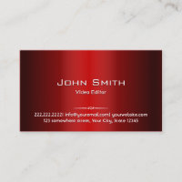 Carte de visite rouge de table de montage en métal