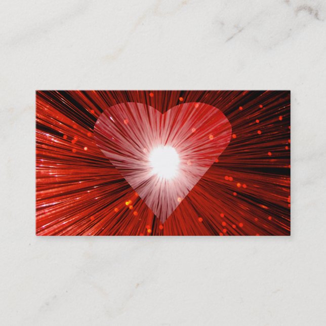 Carte de visite rouge du coeur rouge (Devant)