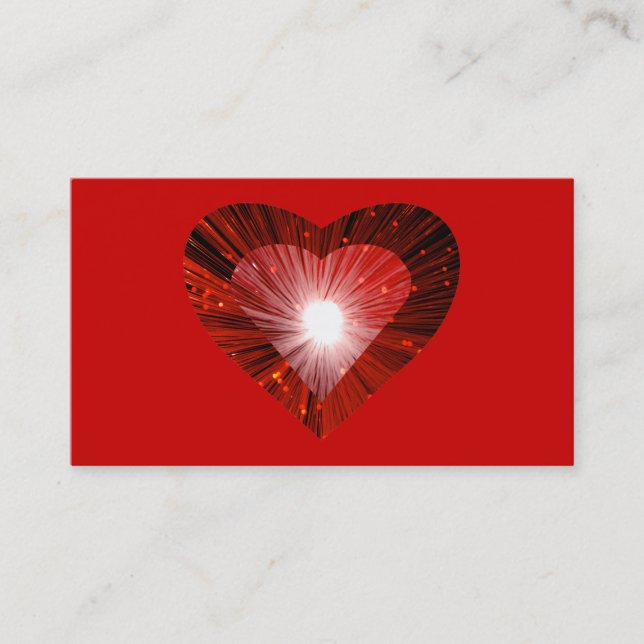 Carte de visite rouge du coeur rouge (Devant)