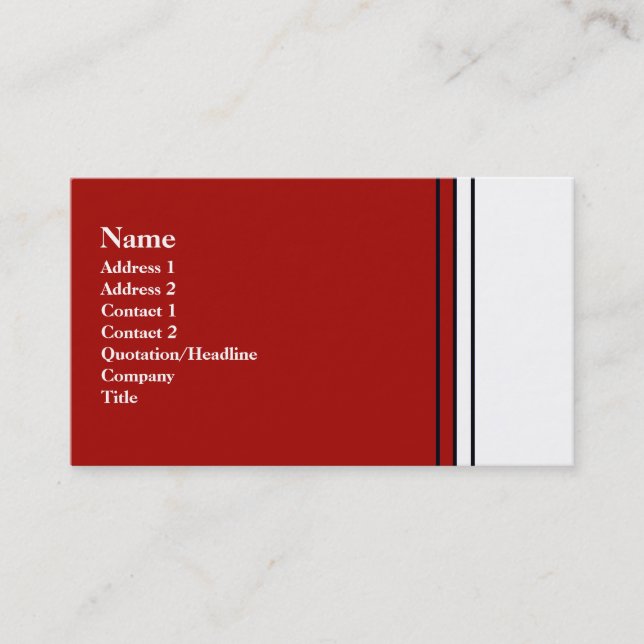 Carte De Visite  rouge et blanc (Devant)
