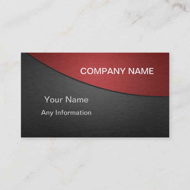 Carte De Visite Rouge et gris métal de luxe (Devant)