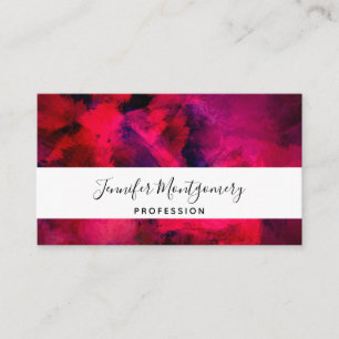 Carte De Visite Rouge foncé et violet Gras & Abstrait moderne