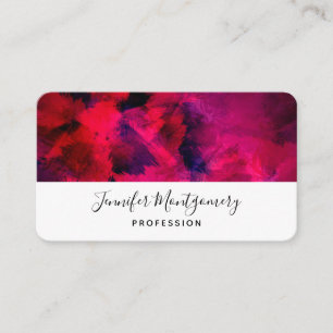 Carte De Visite Rouge foncé et violet Gras & Abstrait moderne