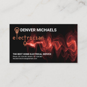 Carte De Visite Rouge Gold Electricien Signalisation Red Electric 