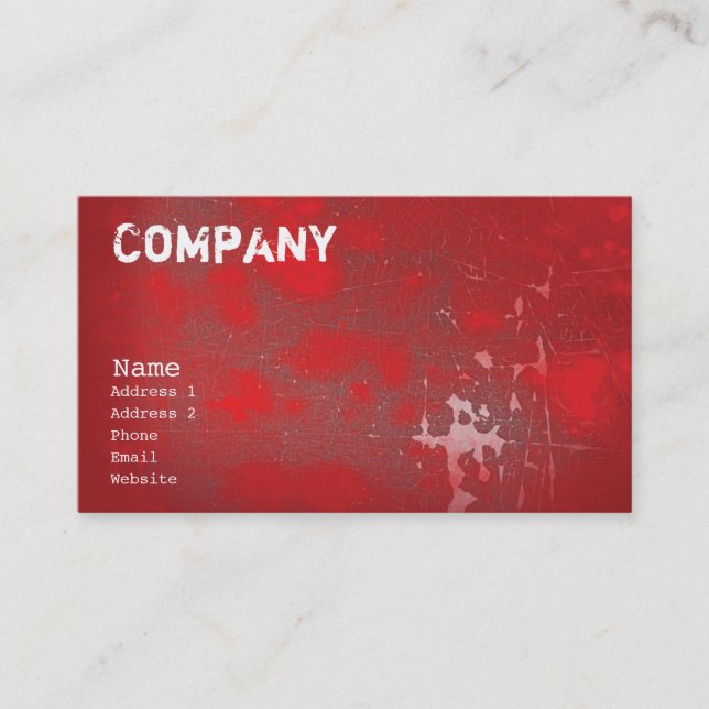 Carte De Visite Rouge grunge (Devant)