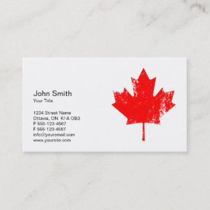 Carte de visite rouge grunge élégant de feuille