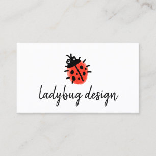 Carte De Visite Rouge Ladybug noir