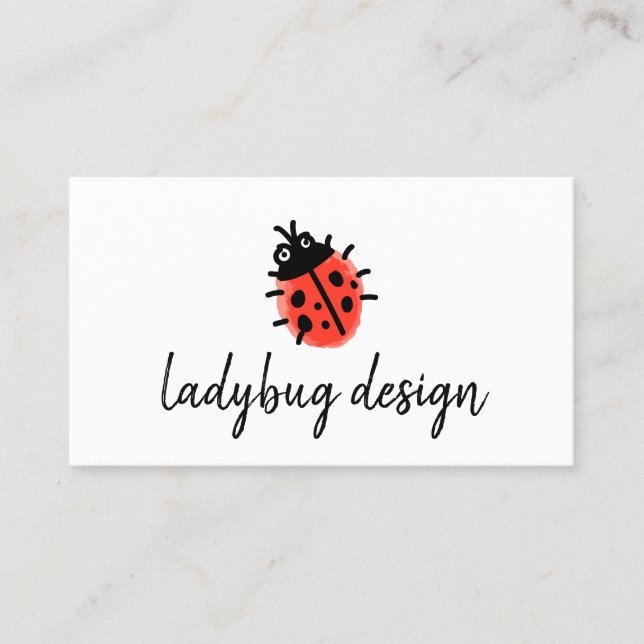 Carte De Visite Rouge Ladybug noir (Devant)