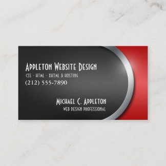Carte De Visite Rouge lisse avec les boutons sociaux de mise en