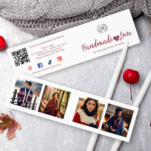 Carte De Visite Rouge minimaliste artisanal avec Citation d'amour 