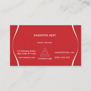 Carte De Visite Rouge moderne et blanc professionnels