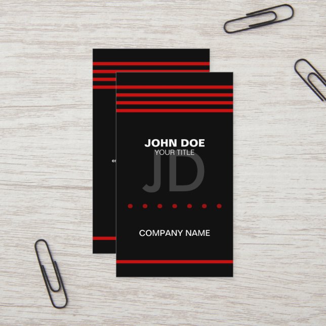 Carte De Visite Rouge moderne professionnel (Devant/Arrière en situation)