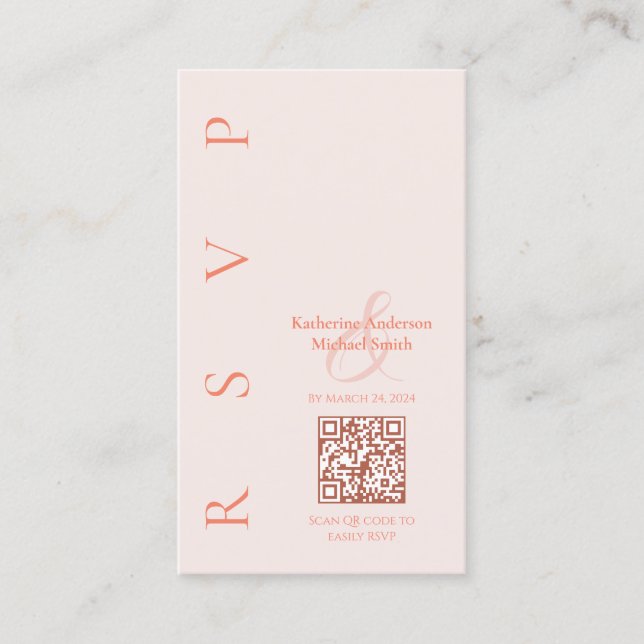 Carte De Visite Rouge Moderne -- Réponse au mariage (Devant)