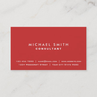 Carte De Visite Rouge moderne simple simple professionnel élégant