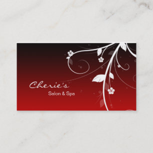 Carte de visite rouge noir de salon de