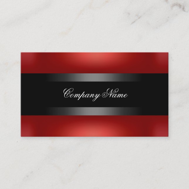 Carte De Visite Rouge Noir Élégant Indestructible (Devant)