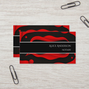 Carte De Visite Rouge noir luxueux élégant professionnel féminin