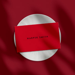 Carte De Visite Rouge noir moderne minimaliste professionnel