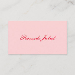 Carte De Visite Rouge - Nom complet Script Rose