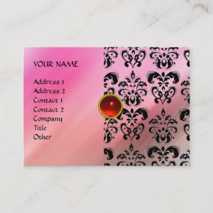Carte De Visite ROUGE RUBY MON, ROSE DAMASK SILK, violet fuchsia