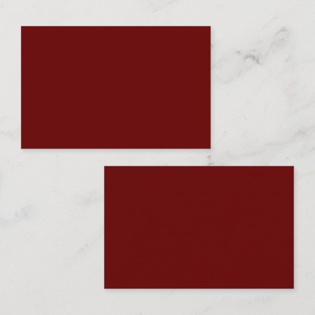 Carte De Visite Rouge sanguin (couleur solide) (Devant / Derrière)
