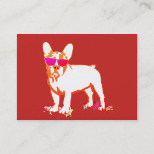 Carte De Visite Rouge superbe de bouledogue de Frenchie
