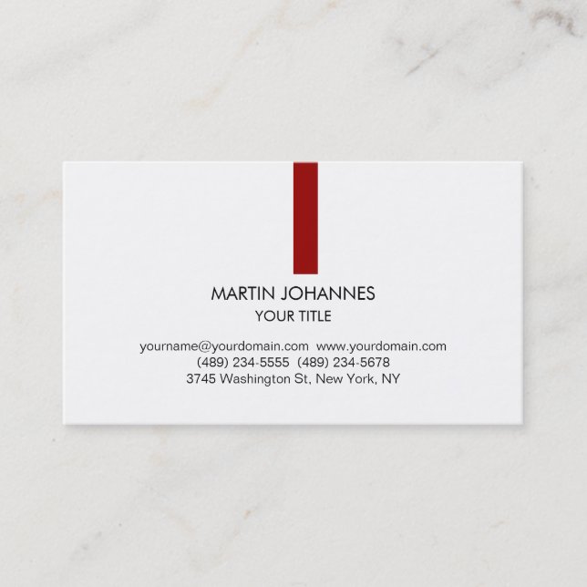 Carte de visite rouge tendance noir blanc (Devant)