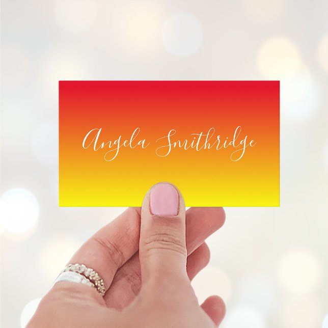 Carte De Visite Rouge vif et ombre jaune (Create your own red, orange and yellow gradient business cards.)