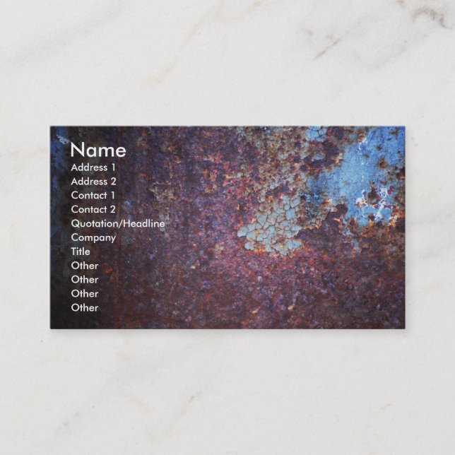 Carte De Visite Rouille bleue (Devant)
