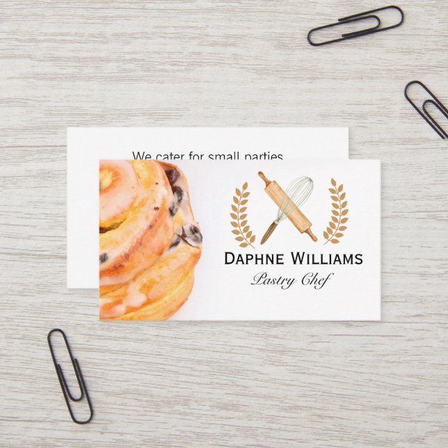Carte De Visite Roulé à la cannelle | Boulanger | Restaurant (Devant/Arrière en situation)