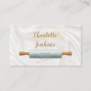 Carte De Visite Rouleau à pâtisserie en marbre à spirales Baker