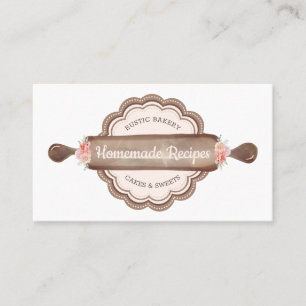 Carte De Visite Rouleau à pâtisserie pour recettes maison marron
