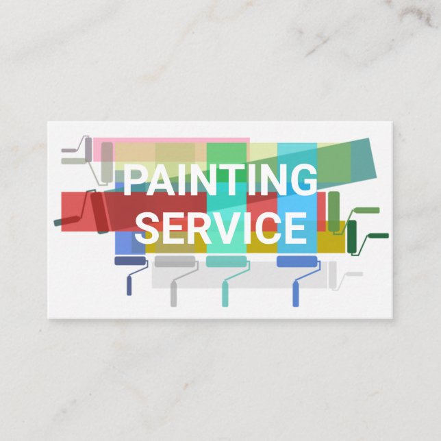 Carte De Visite Rouleau Brosse Peinture Couleurs (Devant)