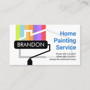 Carte De Visite Rouleau Brosse Peinture Couleurs