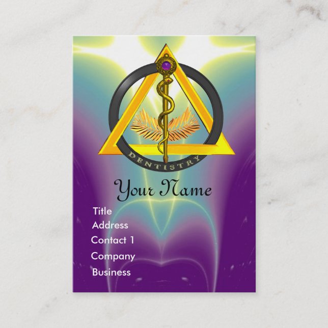 CARTE DE VISITE ROUTE DU MONOGRAMME DENTISTE ASCLEPIUS (Devant)