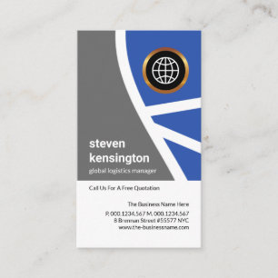 Carte De Visite Routes topographiques bleues gris Transport logist