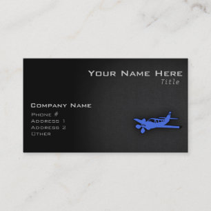 Carte De Visite Royal Blue Small Plane