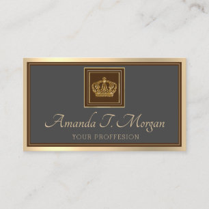 Carte De Visite Royal Event Mariage Golden Crown encadré gris VIP