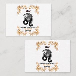 Carte De Visite Royauté du zodiaque Lion Embrasser le rugissemen
