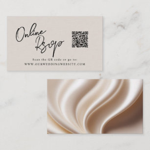 Carte De Visite RSVP QR Code en ligne site satin rose