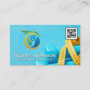 Carte De Visite Ruban à mesurer Haltères Logo de fitness
