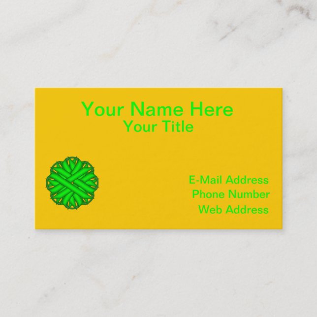 Carte De Visite Ruban de fleurs vert de chaux par Kenneth Yoncich (Devant)