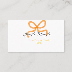 Carte De Visite Ruban orange Jingle Mingle rétro boho famille namd