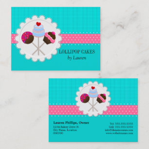 Carte De Visite Ruban rose Turquoise Pops
