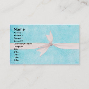 Carte De Visite Ruban sur Arrière - plan bleu Turquoise