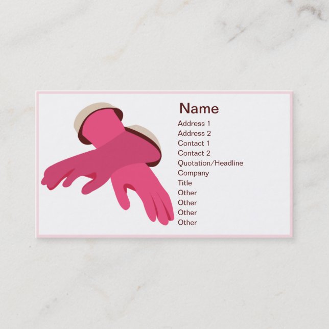 Carte De Visite Rubbergloves - affaires (Devant)