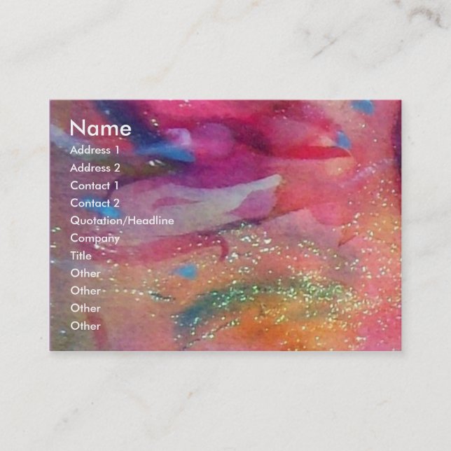 Carte De Visite RUBY ABSTRAIT, bleu clair rose (Devant)
