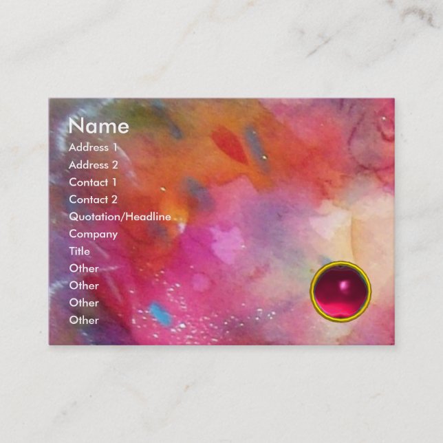 Carte De Visite RUBY ABSTRAIT, bleu clair rose (Devant)