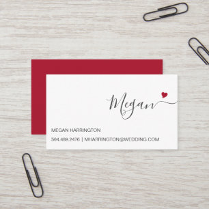 Carte De Visite Ruby Heart Simple Élégante Typographie Personnalis