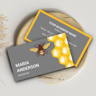 Carte De Visite Ruche en nid d'abeilles jaune Abeille à miel Apicu